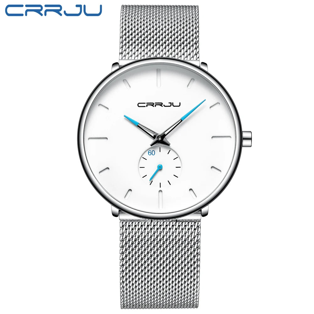 Men Watch CRRJU Watch Women Quartz Dress Watch for Men Dress Watches