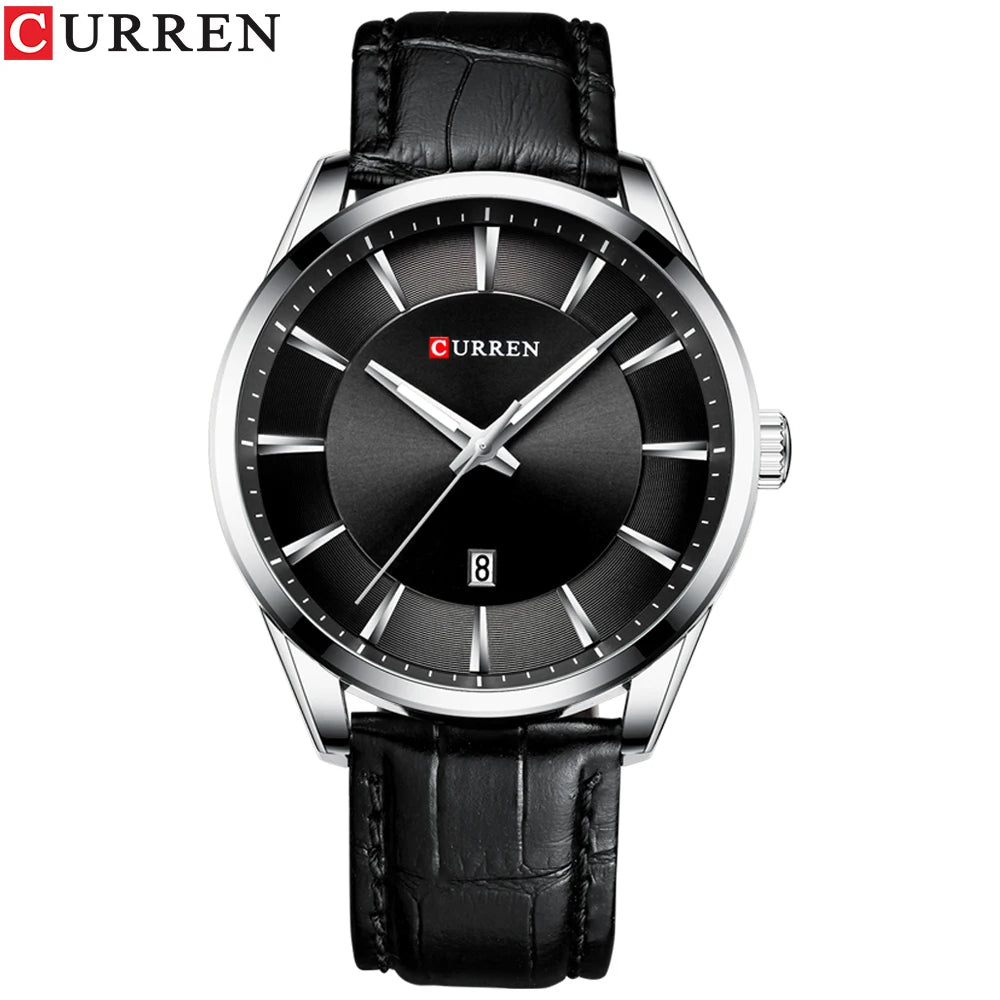 CURREN Quartz Watches for Men Leather Strap Male Wristwatches Top Luxury Brand Business Men's Clock  45 Mm Reloj Hombres