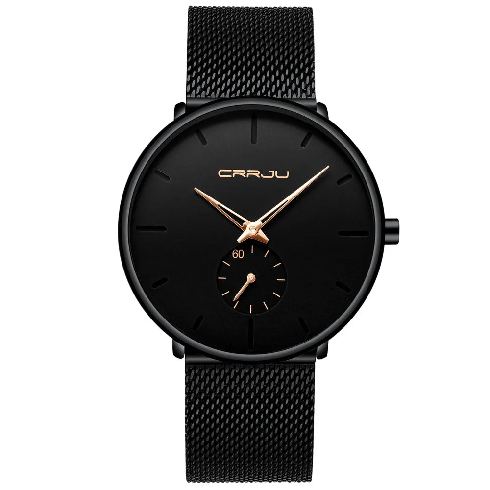 Men Watch CRRJU Watch Women Quartz Dress Watch for Men Dress Watches