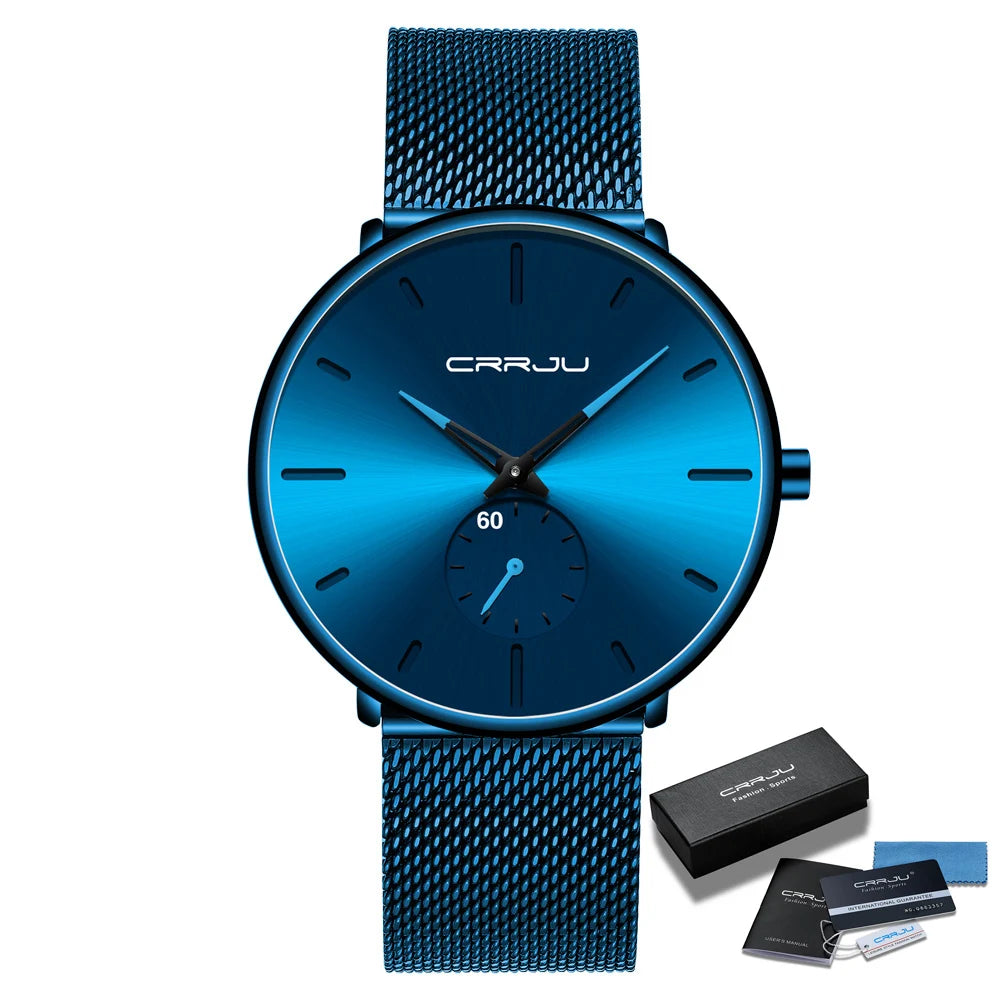 Men Watch CRRJU Watch Women Quartz Dress Watch for Men Dress Watches