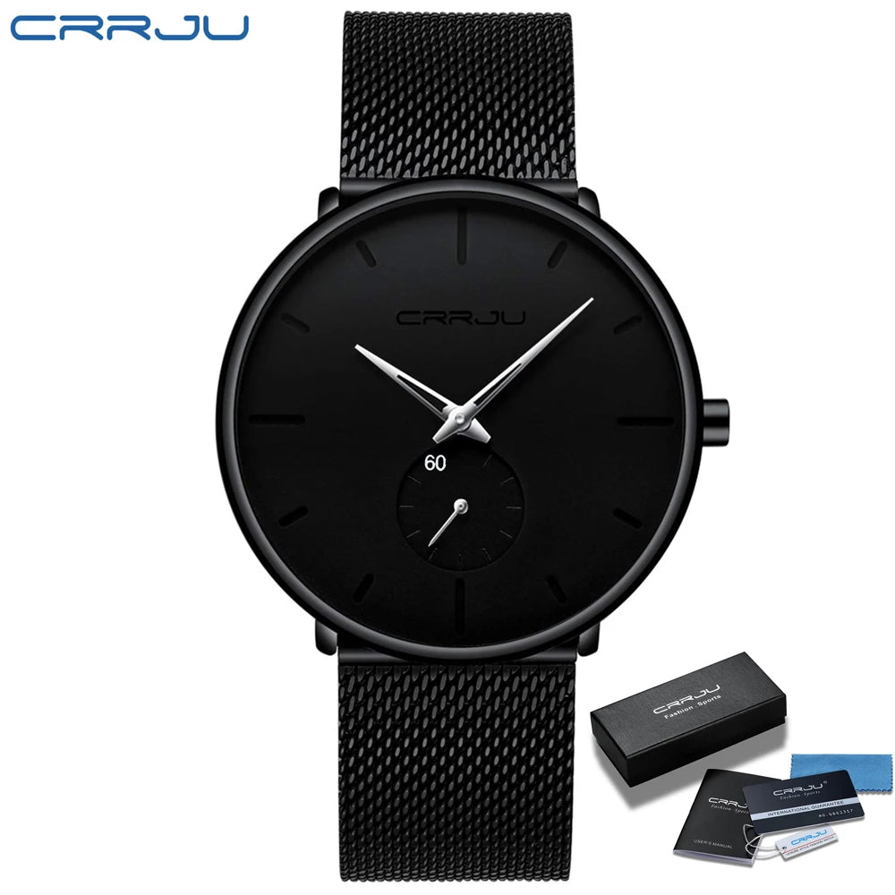 Men Watch CRRJU Watch Women Quartz Dress Watch for Men Dress Watches