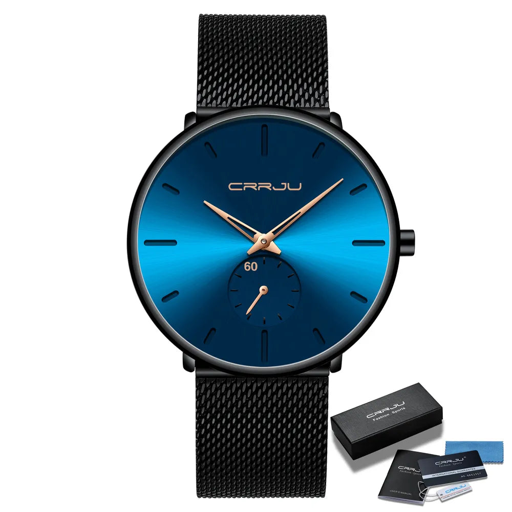 Men Watch CRRJU Watch Women Quartz Dress Watch for Men Dress Watches