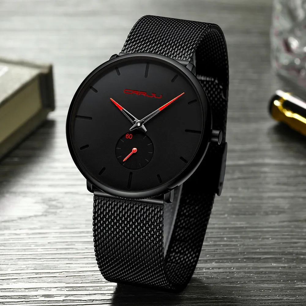 Men Watch CRRJU Watch Women Quartz Dress Watch for Men Dress Watches