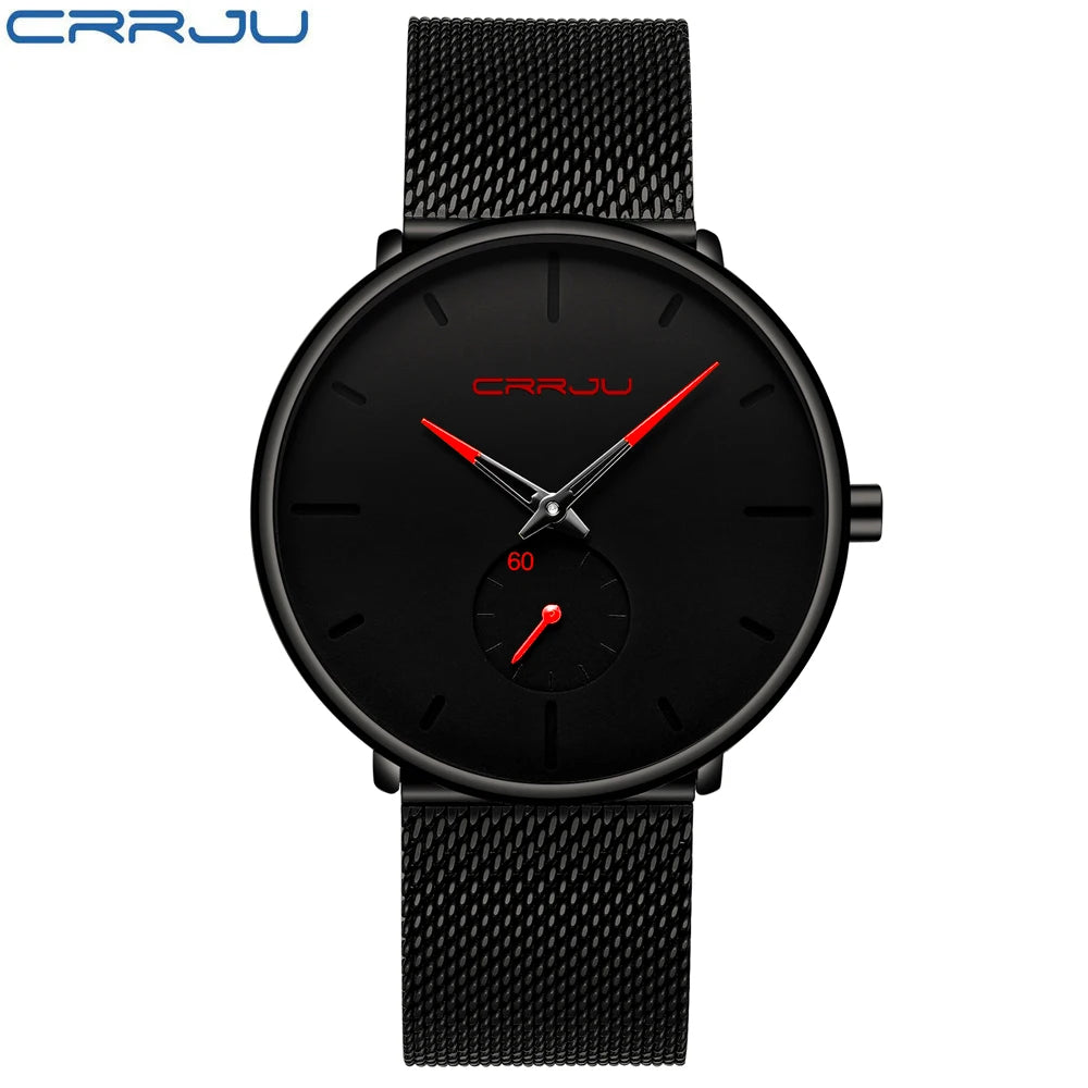 Men Watch CRRJU Watch Women Quartz Dress Watch for Men Dress Watches