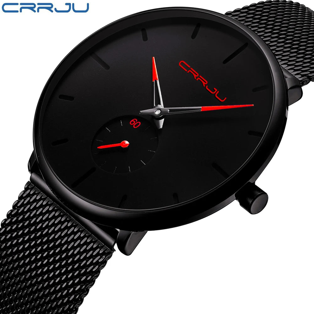 Men Watch CRRJU Watch Women Quartz Dress Watch for Men Dress Watches