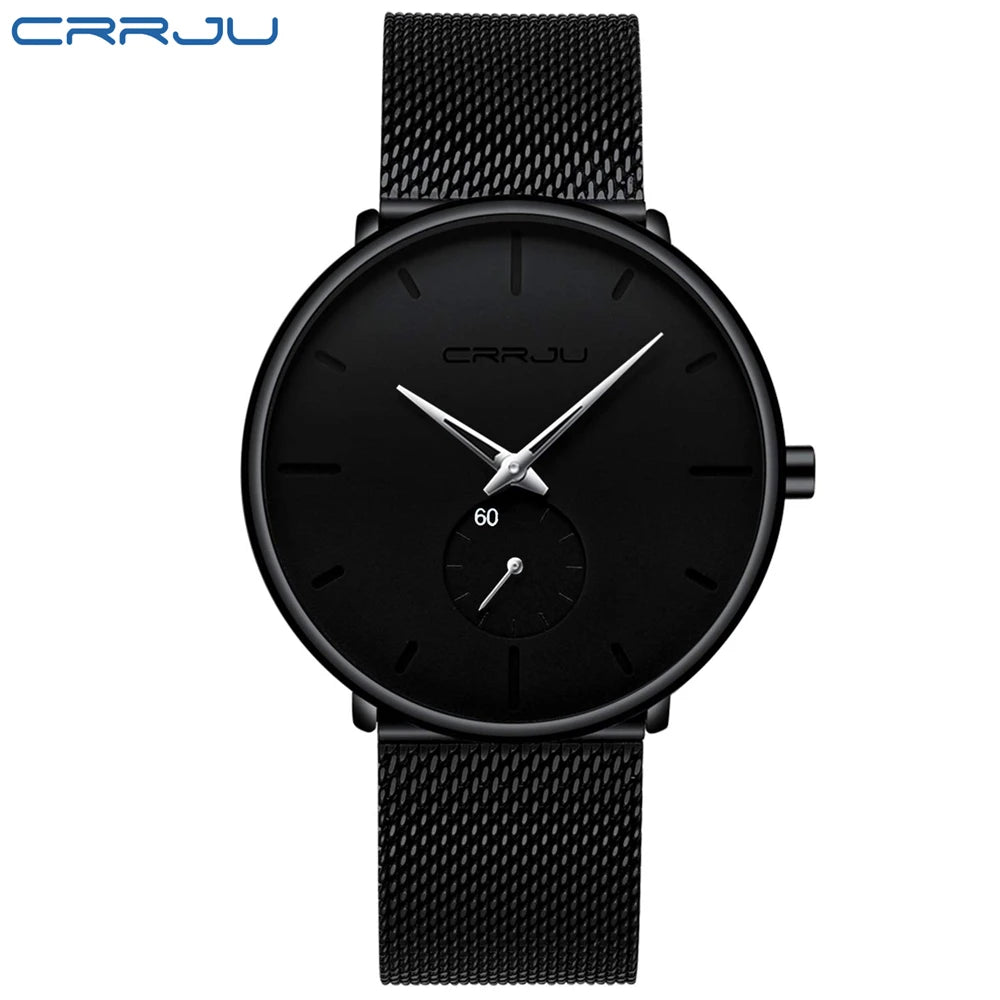 Men Watch CRRJU Watch Women Quartz Dress Watch for Men Dress Watches