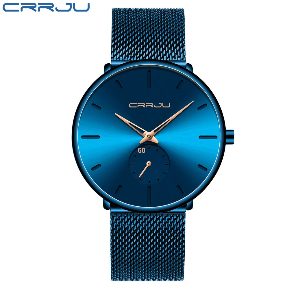 Men Watch CRRJU Watch Women Quartz Dress Watch for Men Dress Watches